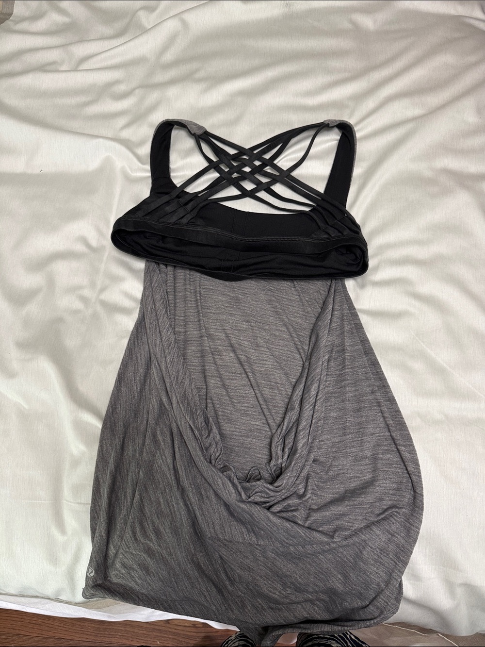 lululemon athletica Black & Gray Strappy Workout Tank